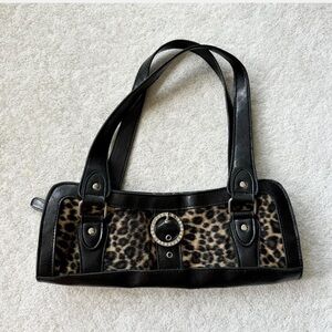 leopard print baguette bag